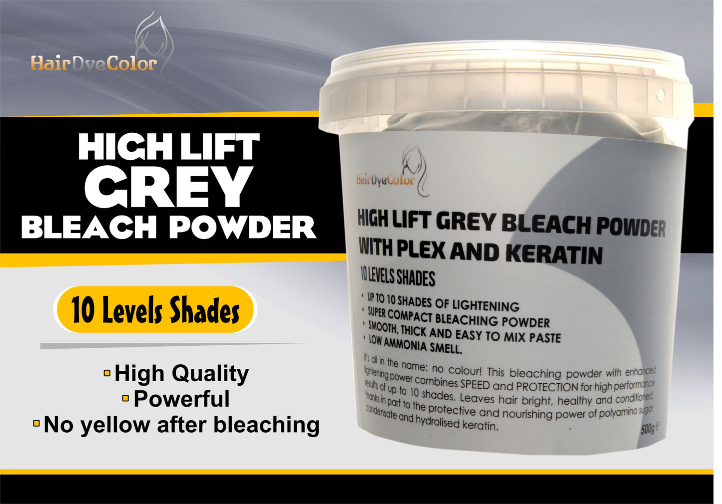 Grey Bleach powder 10 levels Lifts Hairdyecolor