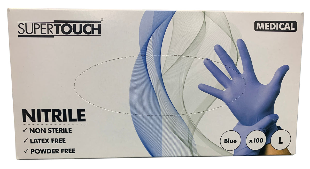 Nitrile blue hand gloves Large sizes