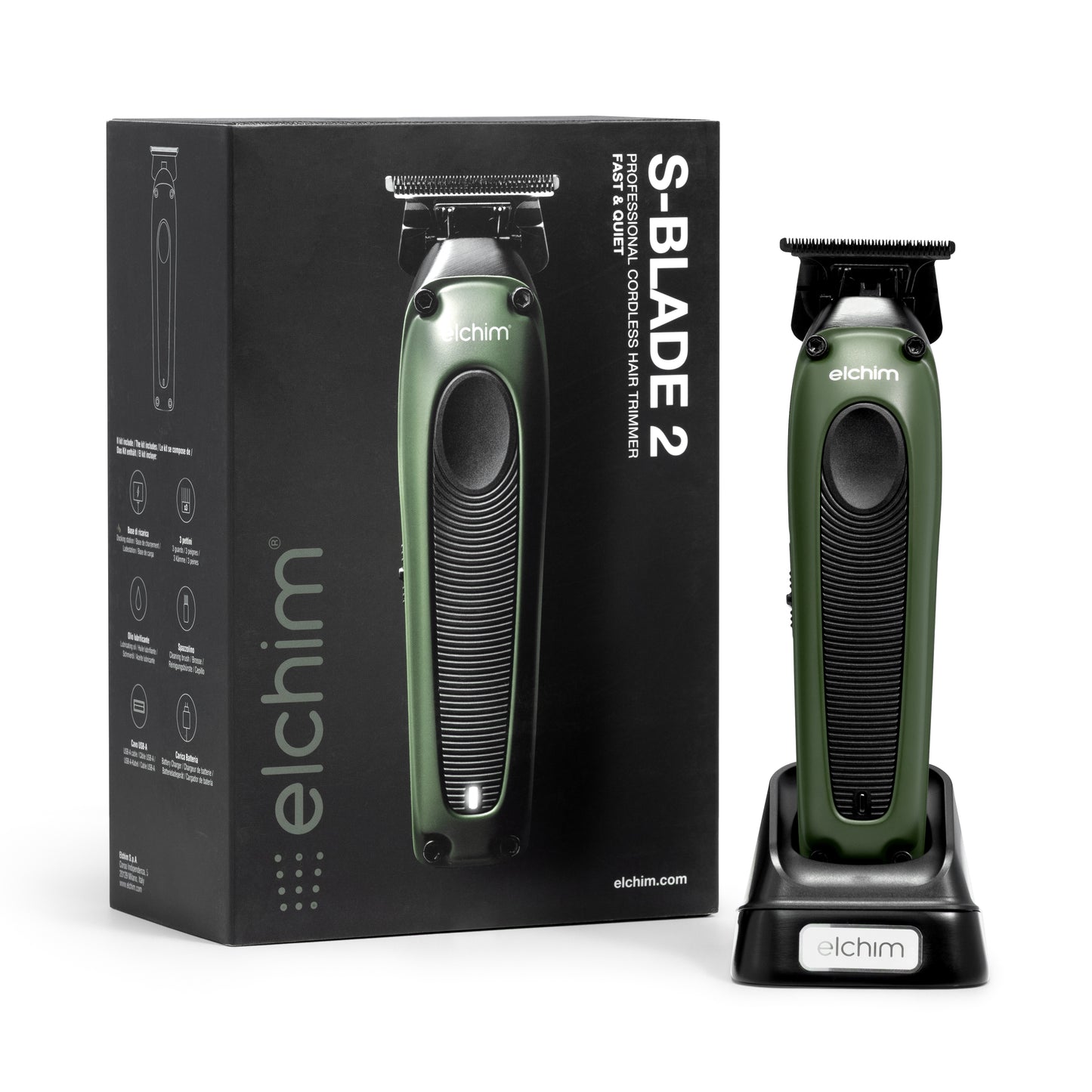 Elchim Hair Trimmer S-Blade 2 - Professional Trimmer for Precise Finishing, Ideal for Zero Cuts