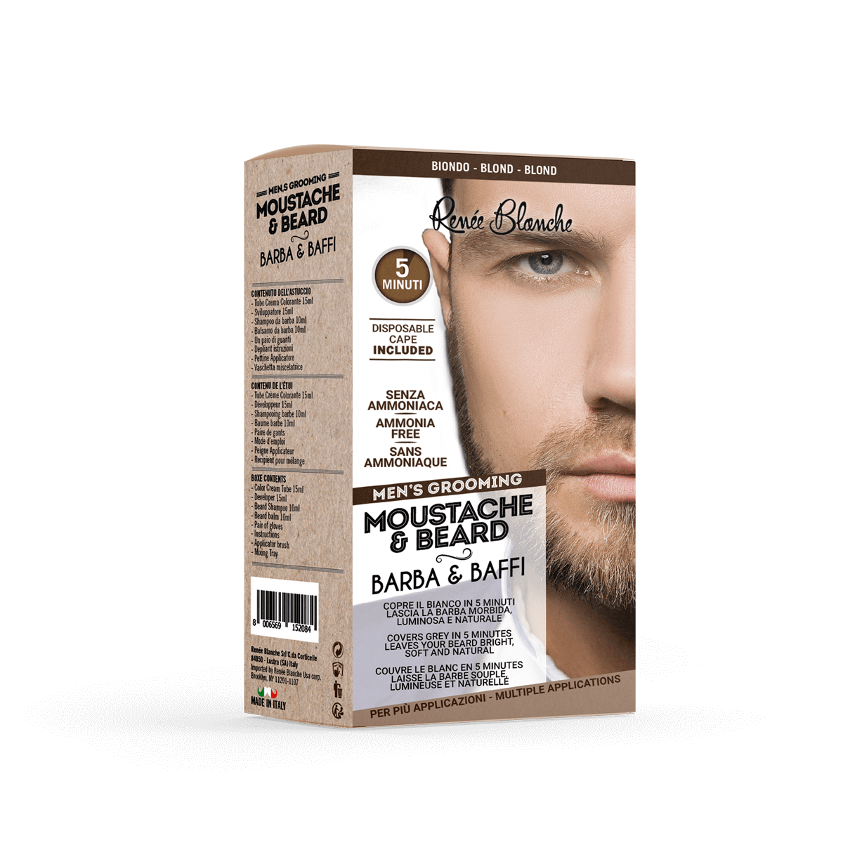 Moustache and beard dye color blond