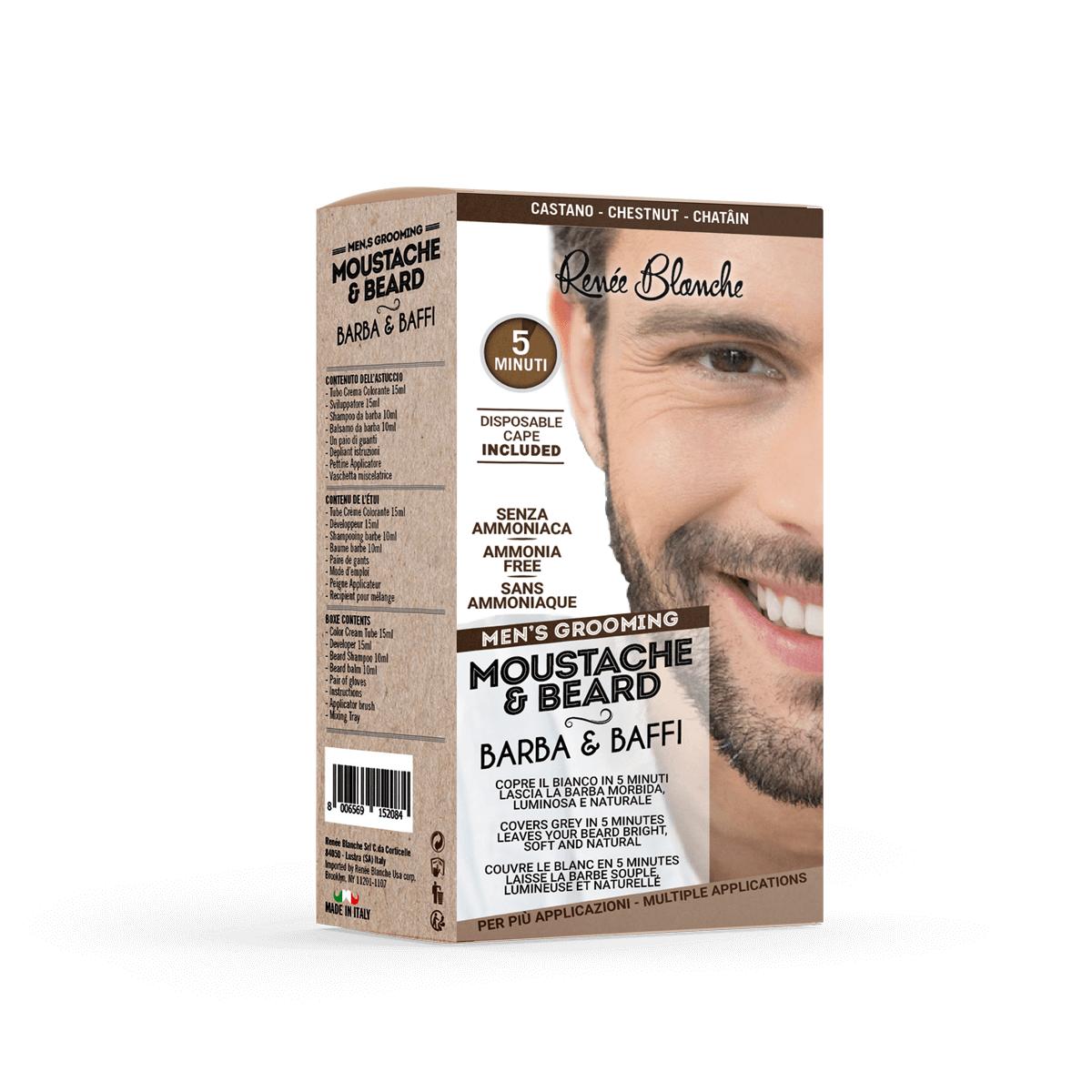 Moustache beard dye colour Chestnut