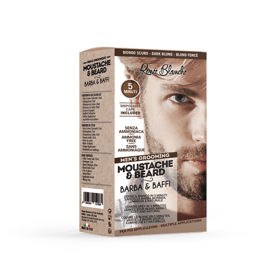 Moustache and beard dye color dark blond