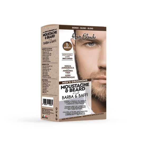 Moustache and beard dye color blond