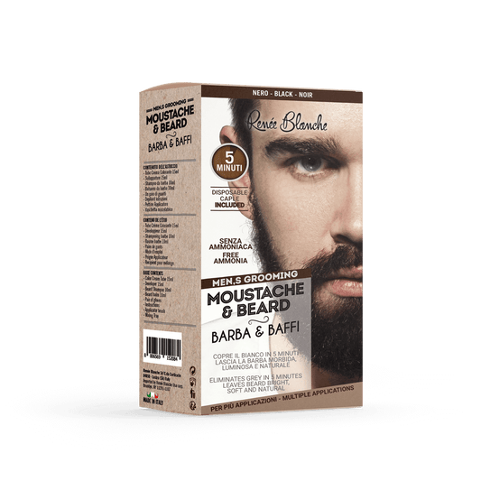 Moustache and beard dye color black