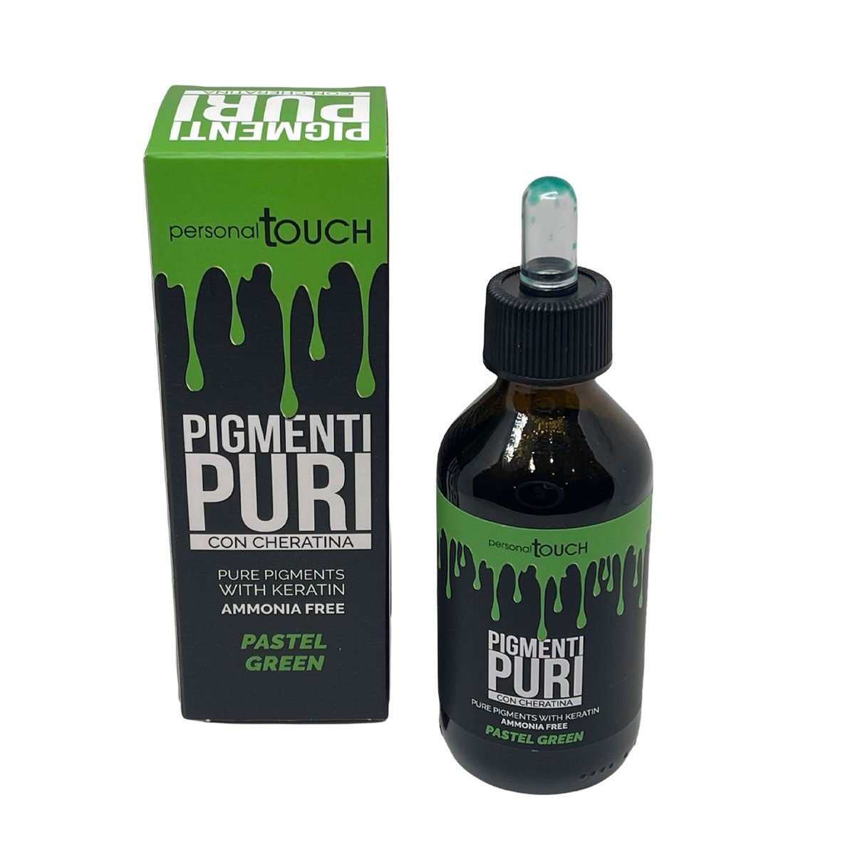 Pigments hair color Green  Ammonia free with keratin 100ml